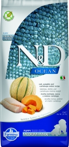 N&D OCEAN DOG Puppy M/L Codfish & Pumpkin & Melon 12kg