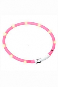 Obojek USB Visio Light 70cm růžový 