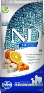 N&D OCEAN DOG GF Adult M/L Codfish&Pumpkin&Orange 12kg