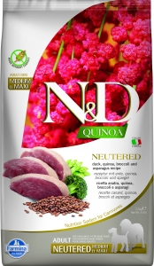 N&D Quinoa DOG Neutered M/L Duck&Broccoli&Asp. 2,5kg