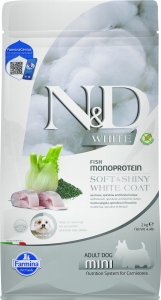 N&D WHITE DOG Adult Mini Sea Bass&Spirulina&Fenn 2,5kg