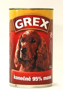GREX konzerva pes hovězí 1280g