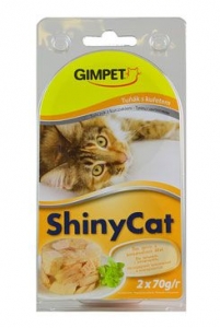 Gimpet kočka konzerva ShinyCat tuňak/kuře 2x70g